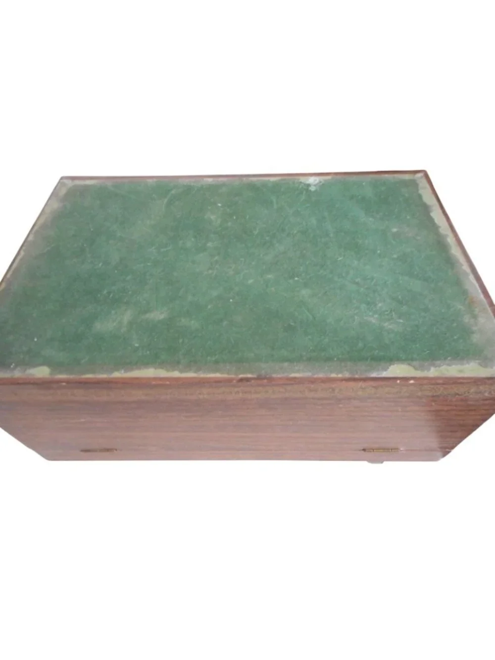 Vtg Mid Century Mele 3 tier auto open jewelry box gold velvet interior no key